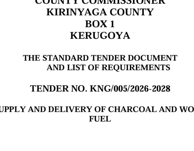 TENDER NO. KNG/005/2026-2028