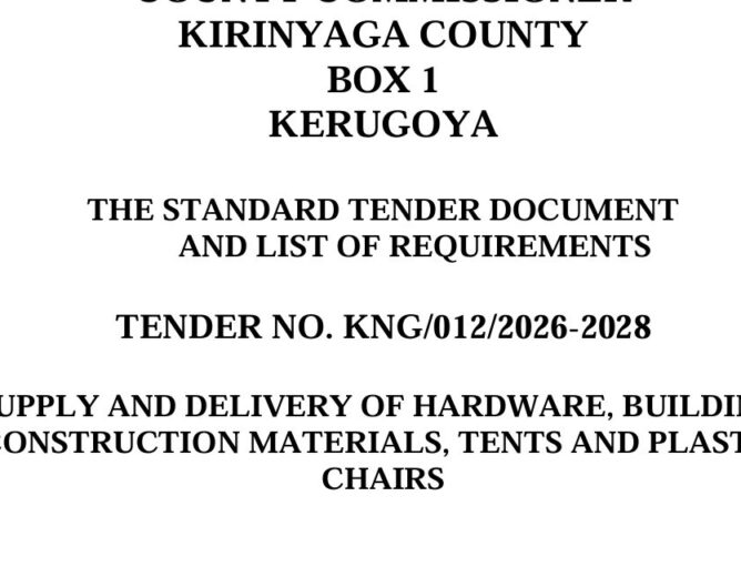 TENDER NO. KNG/012/2026-2028