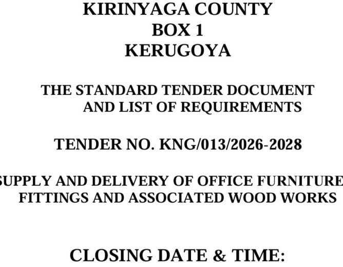 TENDER NO. KNG/013/2026-2028