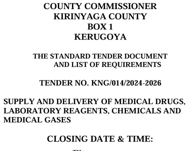 TENDER NO. KNG/014/2024-2026