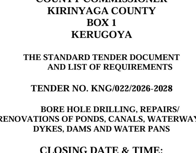 TENDER NO. KNG/022/2026-2028