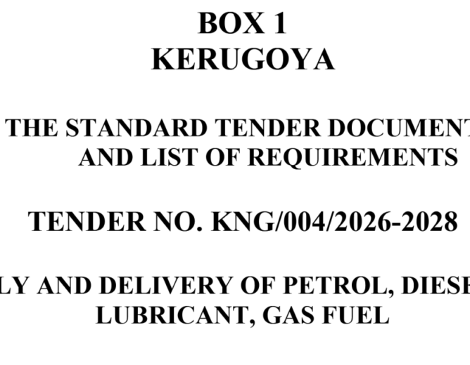 TENDER NO. KNG/004/2026-2028