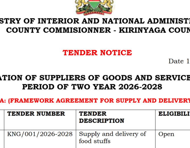 Tender Advertisement 2026-2028