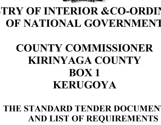 TENDER NO. KNG/003/2026–2028