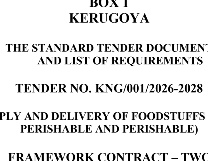 TENDER NO. KNG/001/2026-2028