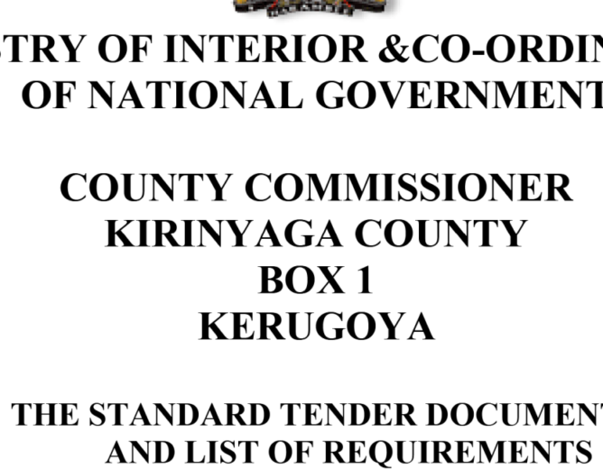 TENDER NO. KNG/002/2026-2028